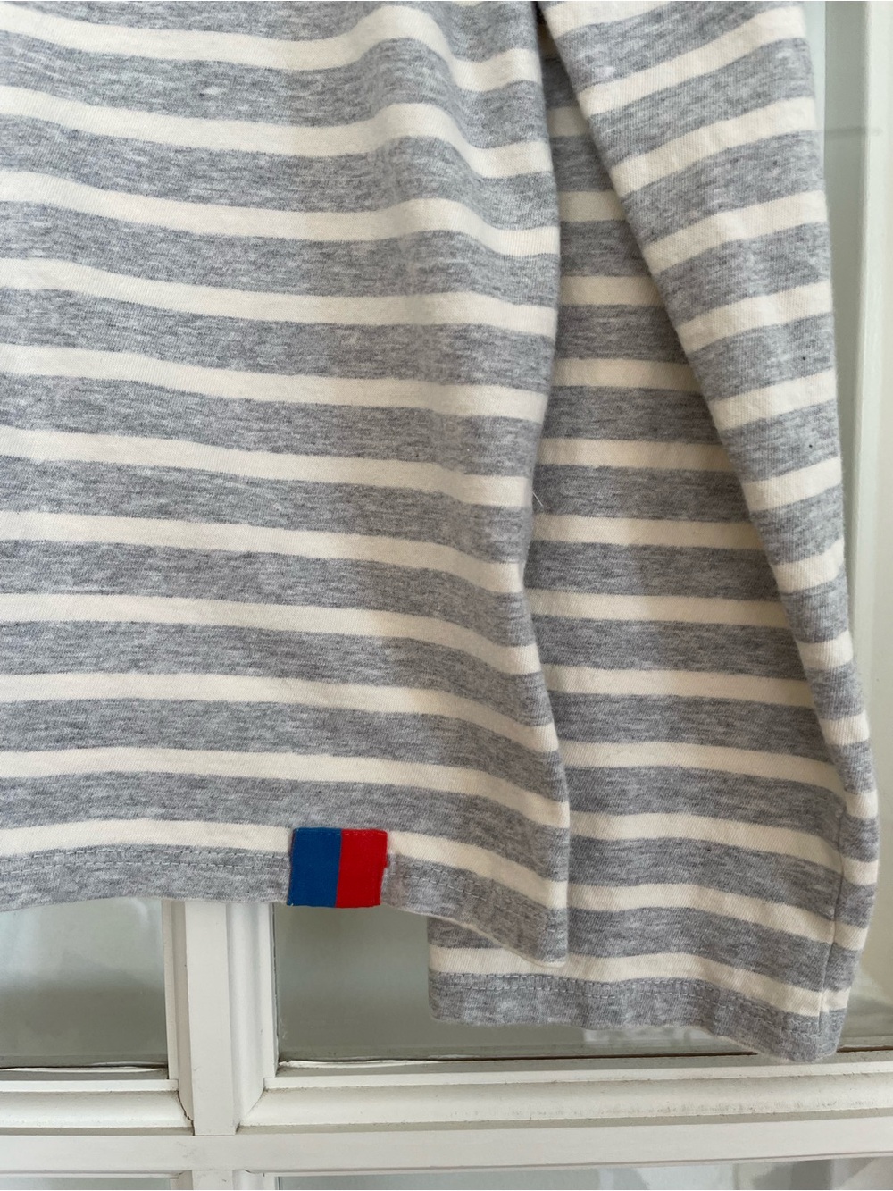 Kule Breton striped turtleneck light grey and white 100% cotton Large L - Picture 2 of 6